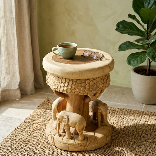 Holz beistelltisch elefant - holz,