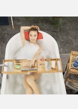 Badewannenablage Bambus Wannenablage Badewannenbrett ausziehbar Wannenaufsatz NE