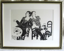 Zeichnung - Gerahmt - Holz - Glas