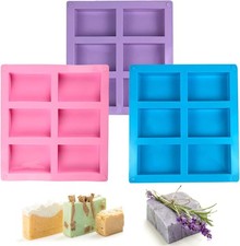  Seifenformen Silikon, 3 Stück Seifenform Rechteckig, Silikonform Seife,  