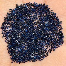 200 Stück Natürlich Blauer Saphir 1mm Rund Diamantschliff Kalibriert Lose