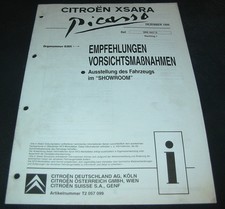 Werkstatthandbuch Citroen Xsara Picasso Empfehlungen Vorsichtsmaßnahmen Showroom