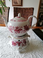 Oscar Schaller Teekanne & Stövchen - Zwiebelmuster rot