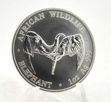 1 OZ Silber African Wildlife Elefant Zambia 2002 in Kapsel Lagerräumung