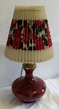 Art Deco Lampe Tischlampe Kristallglas WMF IKora Fuß rot innenbeleuchtet Sammler