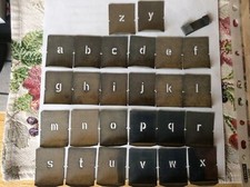 Signierschablonen, Satz kl. Buchst. a-z, Schriftsatz 10mm Block. Spritzschablone