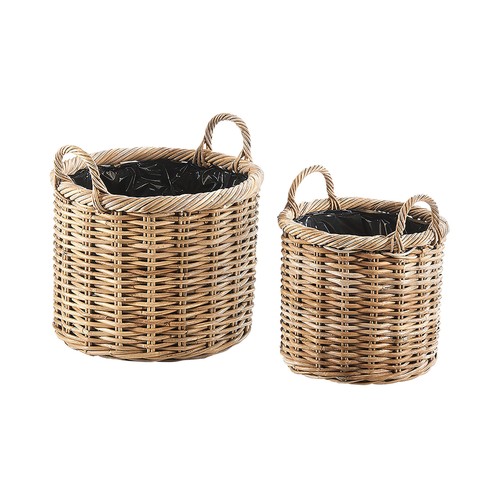 Pflanzkorb rattan rund mit - rattan,