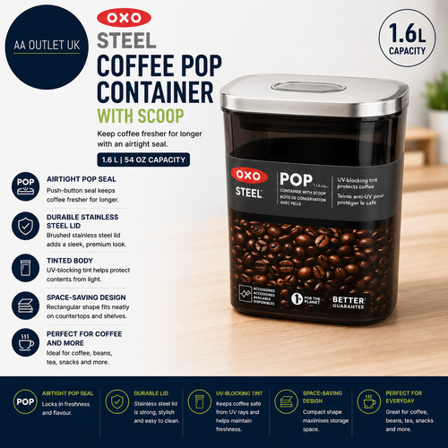 Oxo stahl kaffee pop - pop, behälter