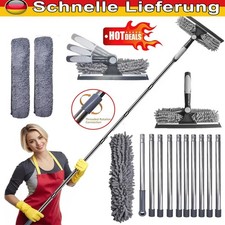 4.24m Fensterreiniger mit Teleskopstiel Mikrofaser Gummiwischer Glasreinigung 