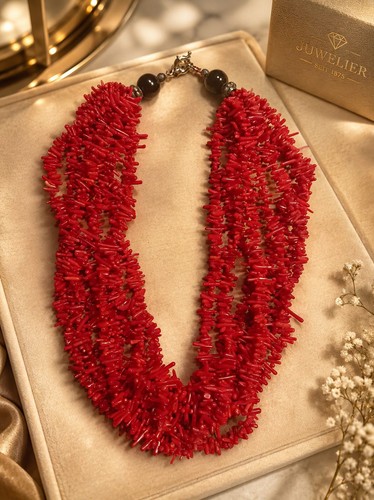 Elegante korallenkette cm - 55,