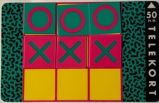 Dänemark: TK, Tic-Tac-Toe Spiel mit Spielplättchen