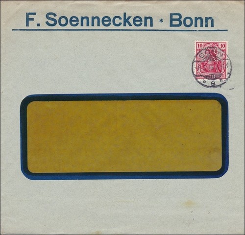Perfin brief aus bonn f - perfin:, bonn,