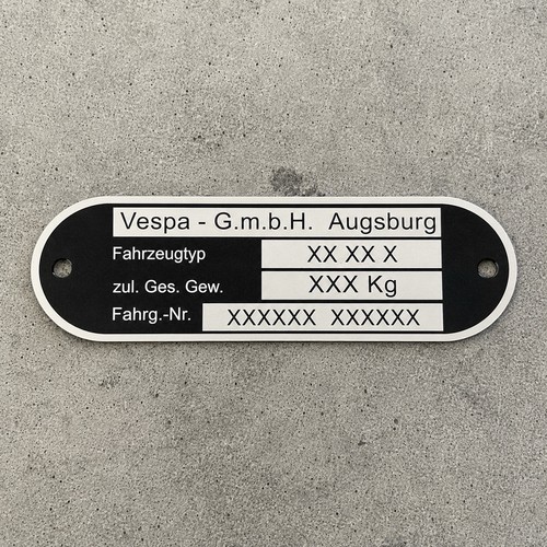 Typenschild passend für vespa - typenschild,