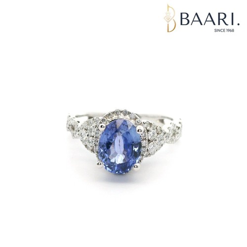 Blauer saphir ring - blauer, diamant