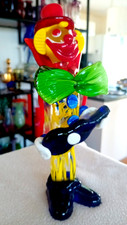 Großer schwerer Glas Clown - MURANO - dekoratives Designerobjekt - Höhe 23 cm
