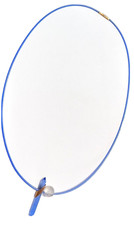 Bunz Silikon Halsreif blau 70 cm 750 er Gold Anhänger Kugel Brillant Stift blau