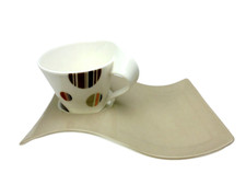 VILLEROY & BOCH - V & B NEW WAVE CHOC DROPS (CAFFE) KAFFEETASSE MIT PARTYPLATTE