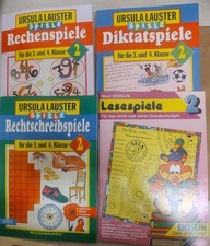 4 Hefte Rechenspiele, Diktatspiele, Lesespiele, Rechtschreibspiele Neuwertig