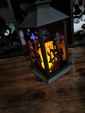 Led Laterne Halloween Gothic Rabe Lila Voll Funktionsfähig Lampe 
