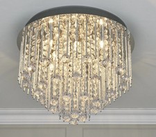 Acryl Kristall Kronleuchter 8-fach Leuchte Spirale Unterputz Deckenleuchte Beleuchtung