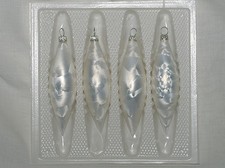 Christbaumschmuck Lauscha Olive eisweiß uni Lauschaer Handarbeit mundgeblasen