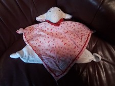 Käthe Kruse Schmusetuch Kuscheltuch Schaf Lamm Rosa geblümt mit roter Halskrause