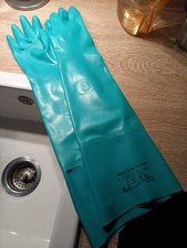 lange Gummihandschuhe, Nitril, grün, Gr. 8 / M, Küche, Garten