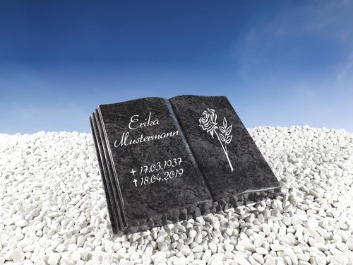 Grabstein buch blauer - buch, granit