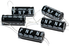 5x Electrolytic-Capacitor / Elko-Bipolar-Kondensator Jamicon Typ NP, 33 µF, 100V