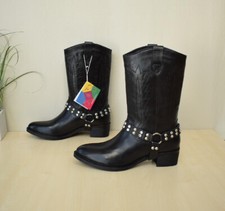 klasse Lazamani Stiefel Gr. 44 (43) Echtleder Biker Boots Western Style - NEU