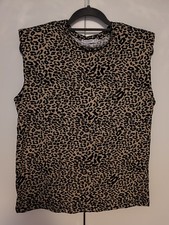 STRADIVARIUS ZARA ASOS  cooles Oberteil  Leopard mit Schulterpolster Gr. M NEU!!