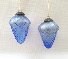 2 Glashänger, Trauben, blau