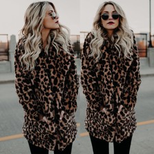 Women Faux Fur Leopard Print