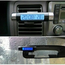 Auto KFZ Thermometer digital LCD Temperatur Anzeige Messer Termometer + UHR DE