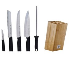 WMF Messerblock 6-teilig KINEO spülmasschinengeeignet Holz natur, Edelstahl