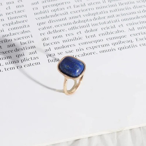 Rechteckiger lapislazuli ring - rechteckiger,