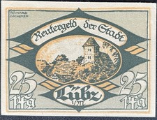 25 Pfennig  Lübz Reutergeld