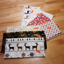 Stoff Paket Reste Baumwolle Weihnachten *Hirsche Tannenbäume Eiskristalle*