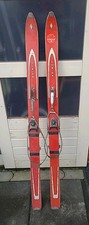 Original alte Junior Holzski Ski L 1,30m shabby Rot
