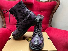 Dr. Martens Cassidy Stiefel  Gr. 37 Leder Lila Schwarz *wie neu*mit Karton Skull