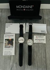 Mondaine Official Swiss Railways Watch 2x SBB CFF FFS "Schweizer Bahnhofsuhr"