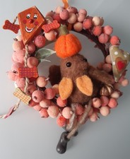 Kleiner Tilda Art Kranz Dekoration Herbst Landhausstil  Handarbeit Wand/Tür