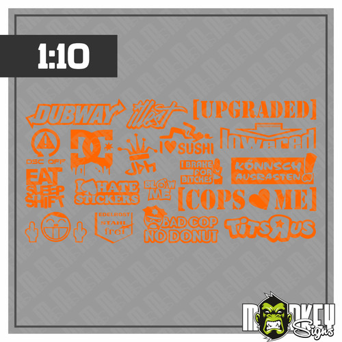 Aufkleber set jdm - drifter, 1:10