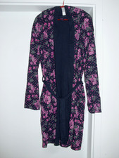 Schiesser Bademantel Kapuze! Mädchen Gr. 176 ~ Damen S?  BW-Jersey!  blau/pink