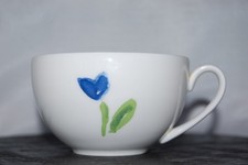 Teetasse Tasse blaue Blume Impression blau Bone China Classic Dibbern 