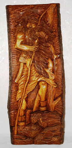 Großes rübezahl holzrelief - rübezahl,