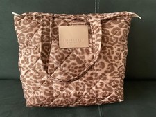 SEIDENFELT Schultertasche Shopper Stepptasche Leo Leopard rosé wie neu!!!