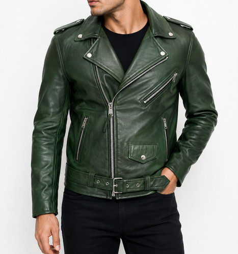 Herren schwarz leder - schwarz, biker