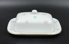 Arzberg Butterdose Butterglocke Streublumen Goldrand 40er Jahre Porzellan