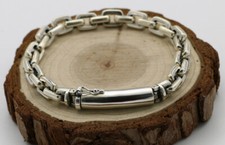 B21 Herren Damen Armband 8 mm eckige Ankerkette 16 - 22 cm Sterling Silber 925